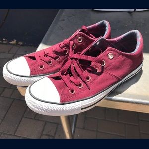 Women’s Burgundy Converse Chuck Taylor Shoes Size 10